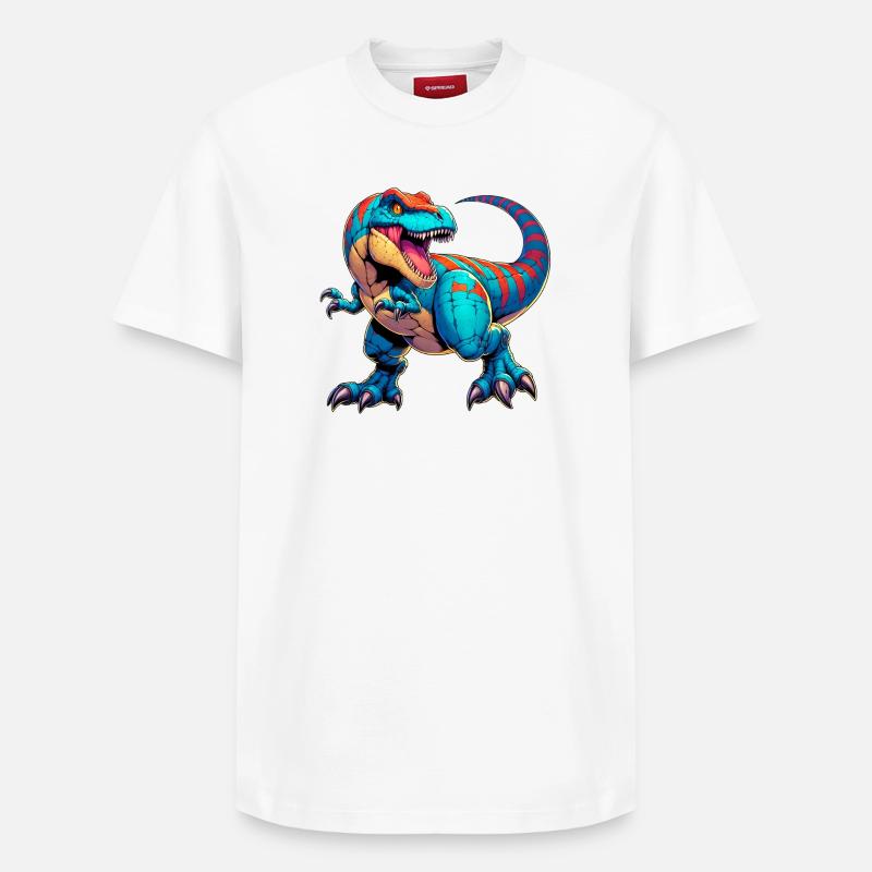 Dinosaure - T-shirt unisexe décontracté en coton Supima – de SPREAD - blanc