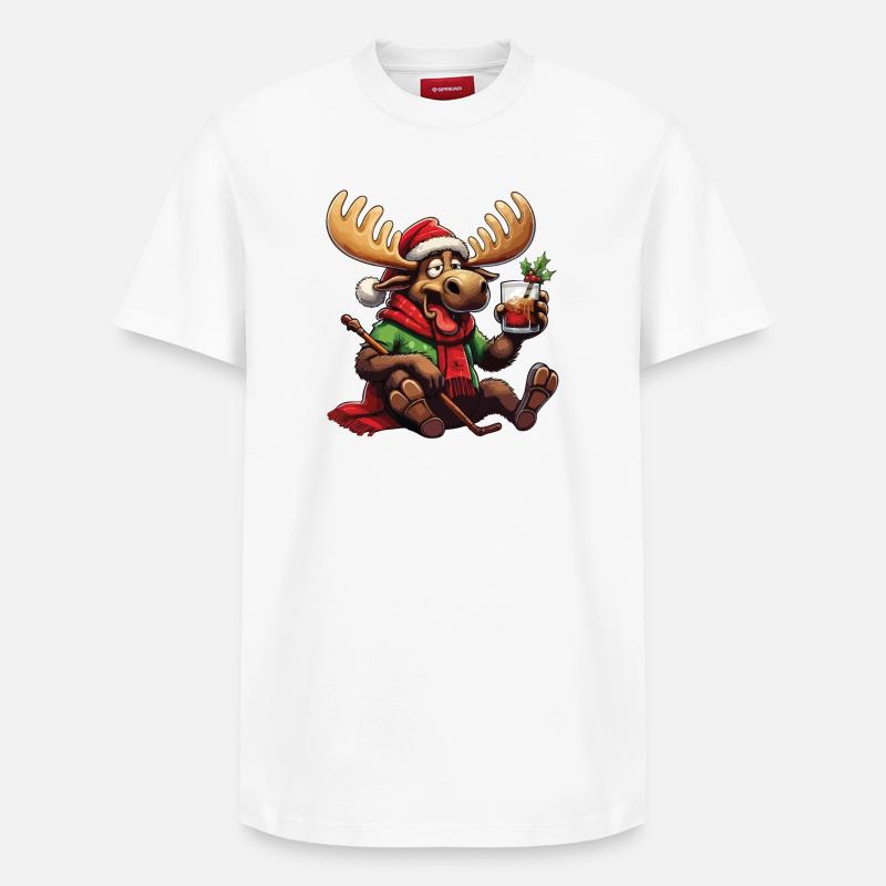 ELK - Noël - T-shirt unisexe décontracté en coton Supima – de SPREAD - blanc