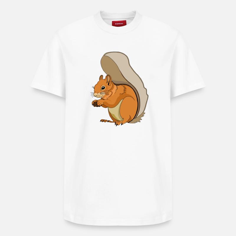 Écureuil - T-shirt unisexe décontracté en coton Supima – de SPREAD - blanc