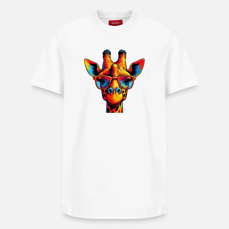 Girafe - T-shirt unisexe décontracté en coton Supima – de SPREAD - blanc