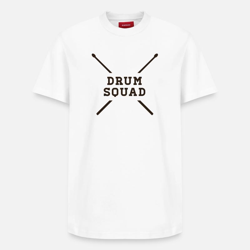 Escouade DRUM - T-shirt unisexe décontracté en coton Supima – de SPREAD - blanc