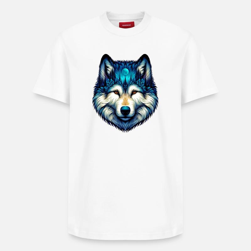Wolf - Relaxed Unisex Supima Cotton T-Shirt – von SPREAD - Weiß