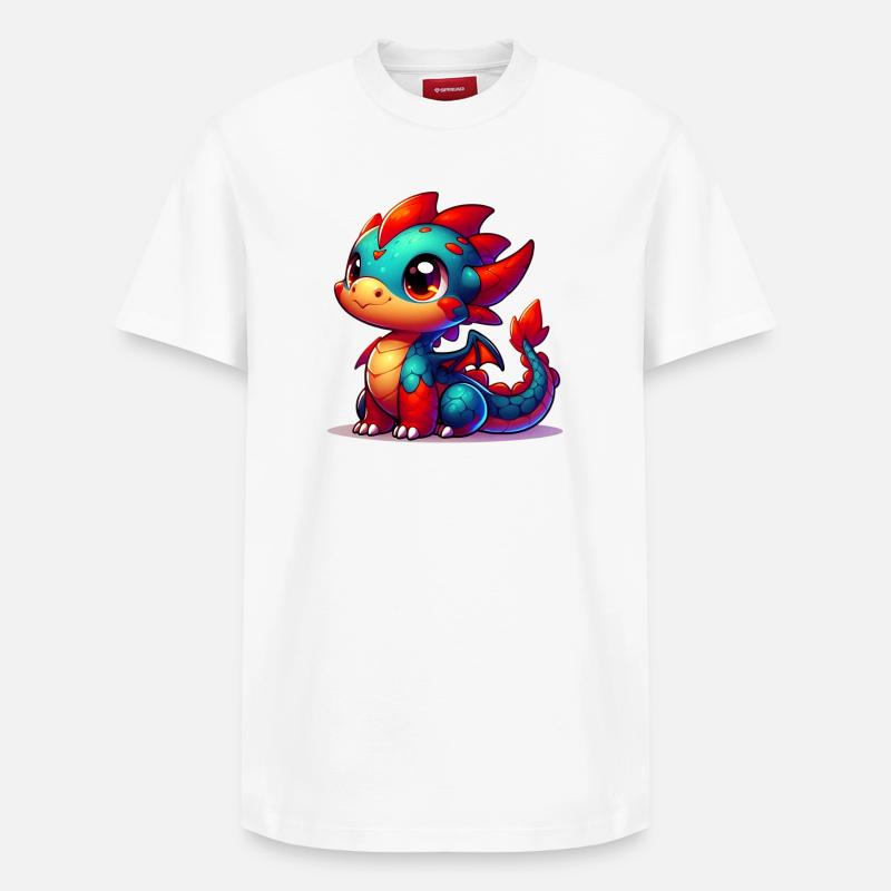 Drache - Relaxed Unisex Supima Cotton T-Shirt – von SPREAD - Weiß