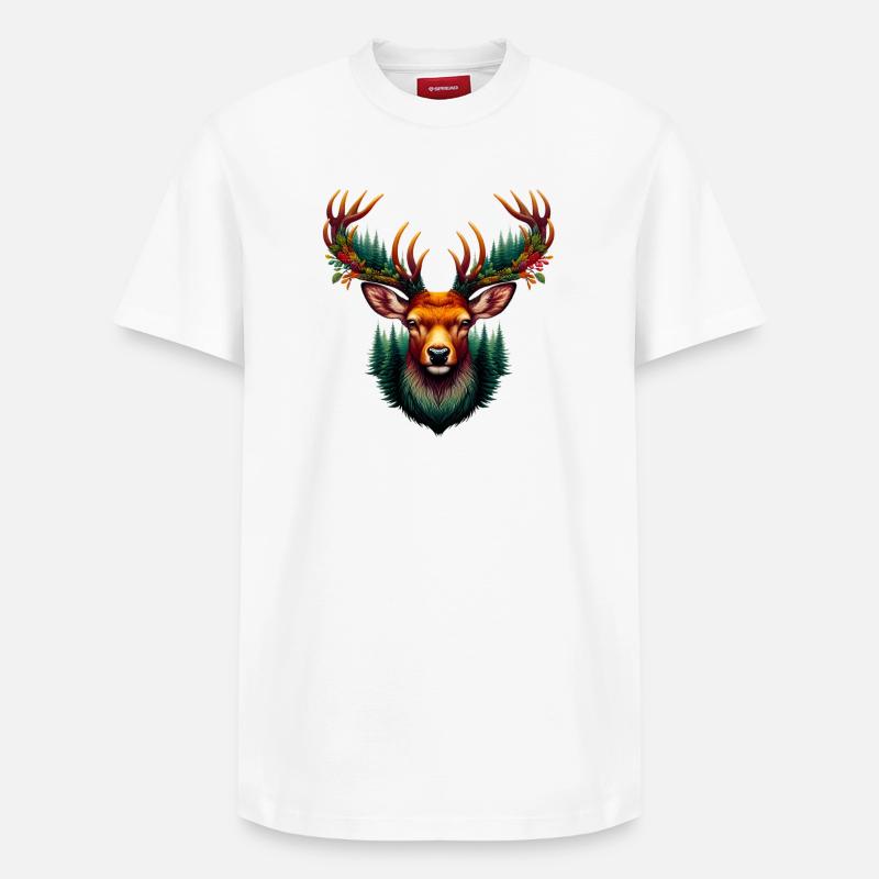 Hirsch - Relaxed Unisex Supima Cotton T-Shirt – von SPREAD - Weiß