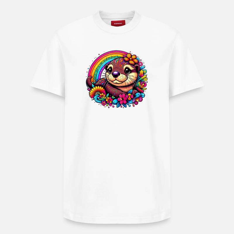 Loutre - T-shirt unisexe décontracté en coton Supima – de SPREAD - blanc