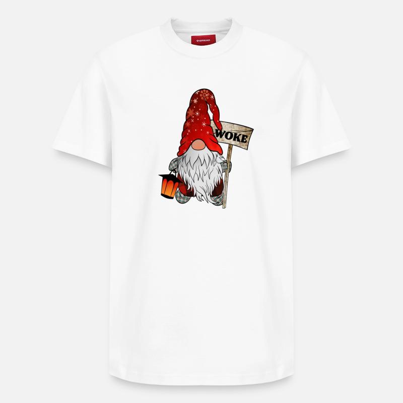 WOKE Gnome Gnome Noël - T-shirt unisexe décontracté en coton Supima – de SPREAD - blanc