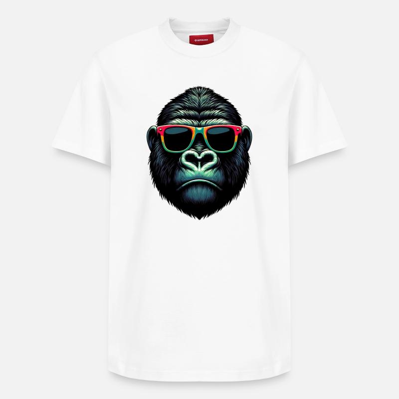 Gorilla - Relaxed Unisex Supima Cotton T-Shirt – von SPREAD - Weiß