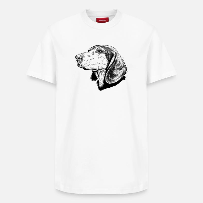 Griechische Bracke 01s Hellenikos Ichnilatis - Relaxed Unisex Supima Cotton T-Shirt – von SPREAD - Weiß
