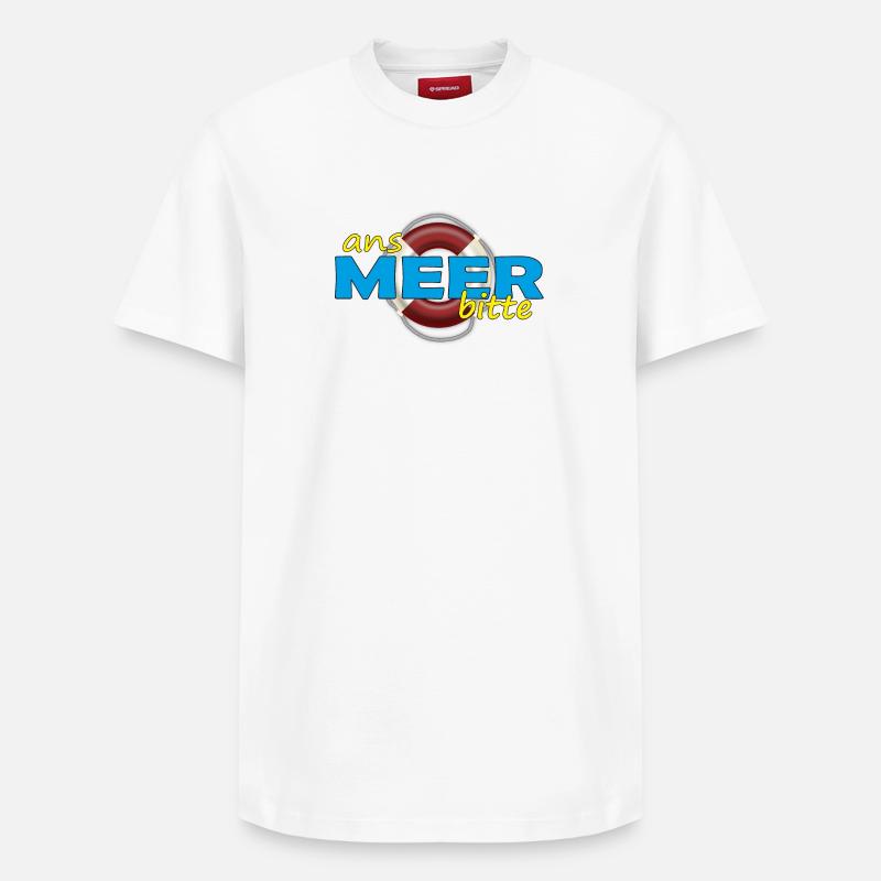 ANS MEER BITTE - Relaxed Unisex Supima Cotton T-Shirt – von SPREAD - Weiß
