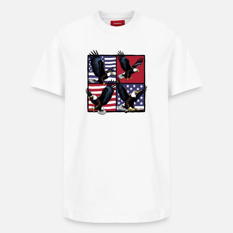 Bald eagle - Relaxed Unisex Supima Cotton T-Shirt – by SPREAD - white