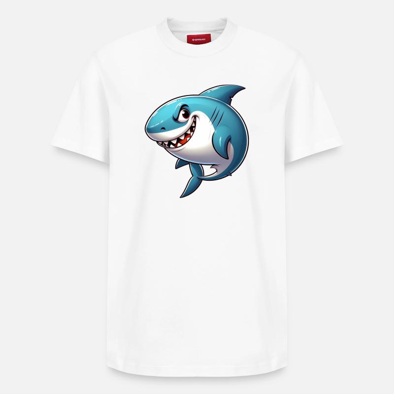 Requin - T-shirt unisexe décontracté en coton Supima – de SPREAD - blanc