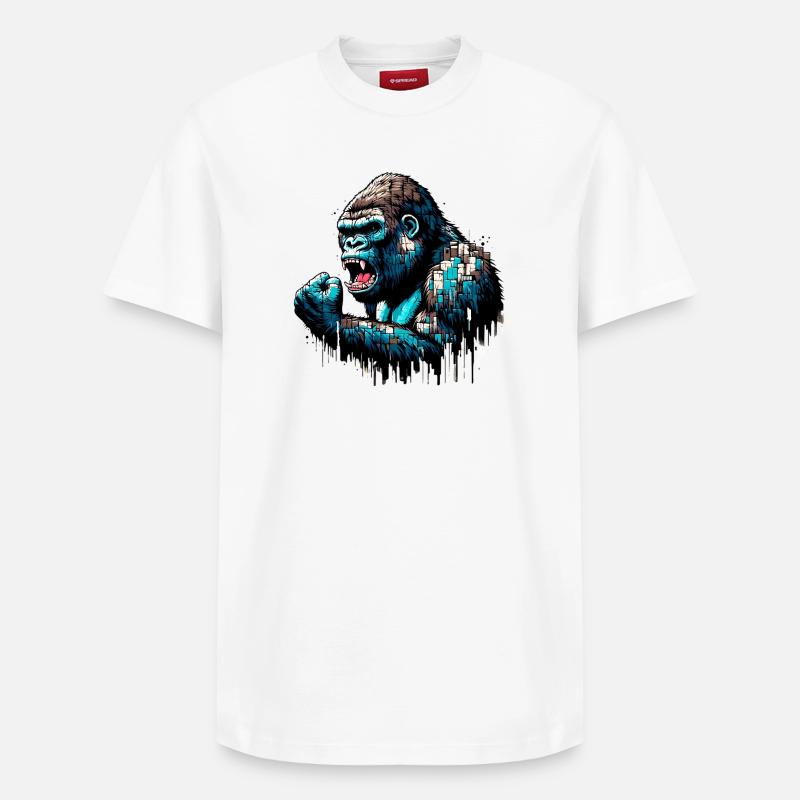 Gorille - T-shirt unisexe décontracté en coton Supima – de SPREAD - blanc