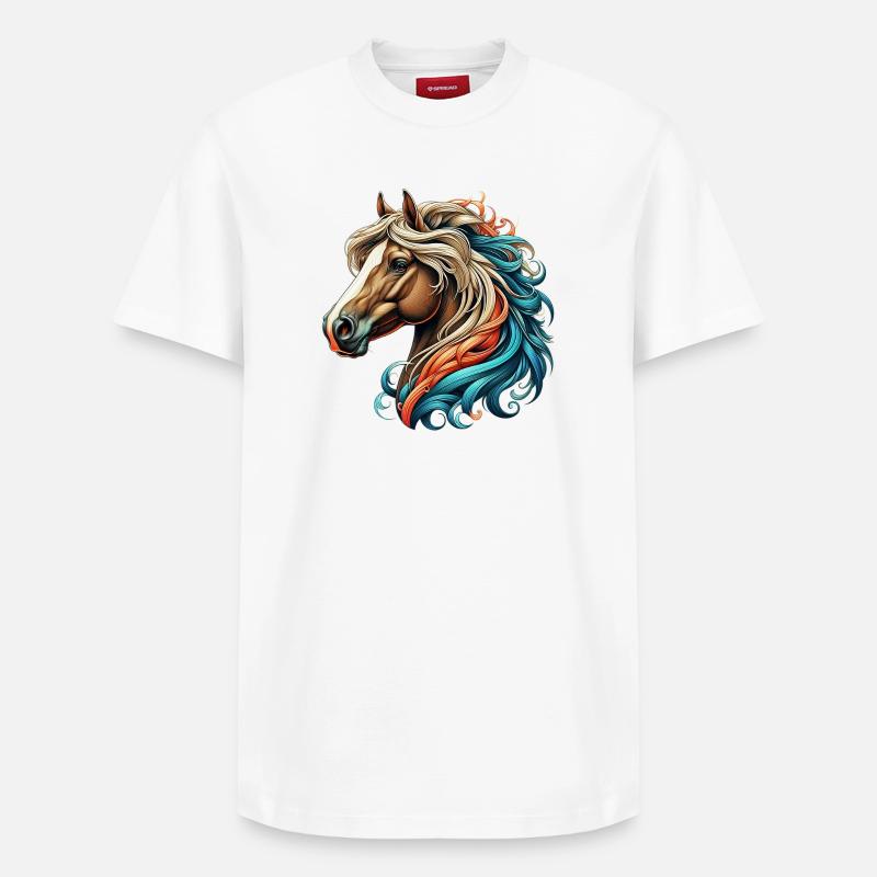 Cheval - T-shirt unisexe décontracté en coton Supima – de SPREAD - blanc
