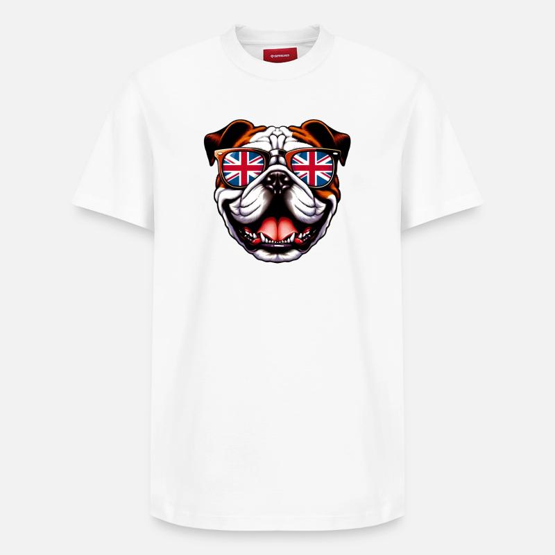 Bouledogue anglais Chien - T-shirt unisexe décontracté en coton Supima – de SPREAD - blanc