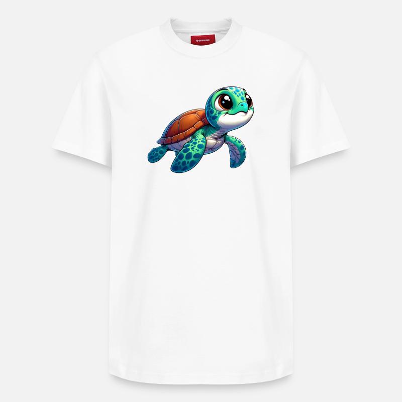 Tortue - T-shirt unisexe décontracté en coton Supima – de SPREAD - blanc