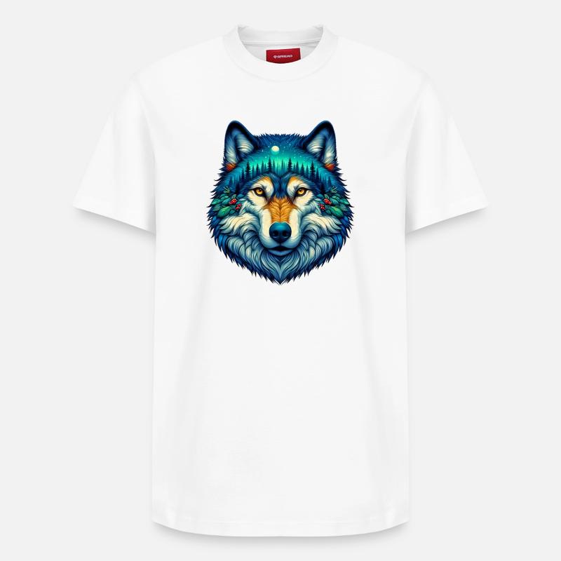 Loup - T-shirt unisexe décontracté en coton Supima – de SPREAD - blanc