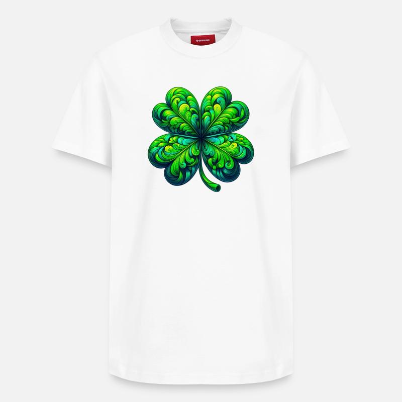 Trèfle à quatre feuilles - T-shirt unisexe décontracté en coton Supima – de SPREAD - blanc