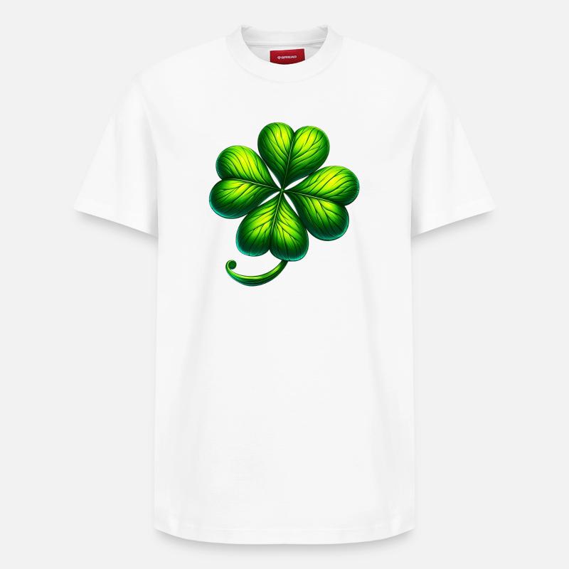 Vierblättriges Kleeblatt - Relaxed Unisex Supima Cotton T-Shirt – von SPREAD - Weiß