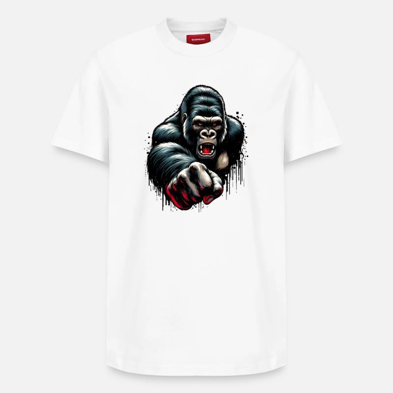 Gorilla - Relaxed Unisex Supima Cotton T-Shirt – von SPREAD - Weiß