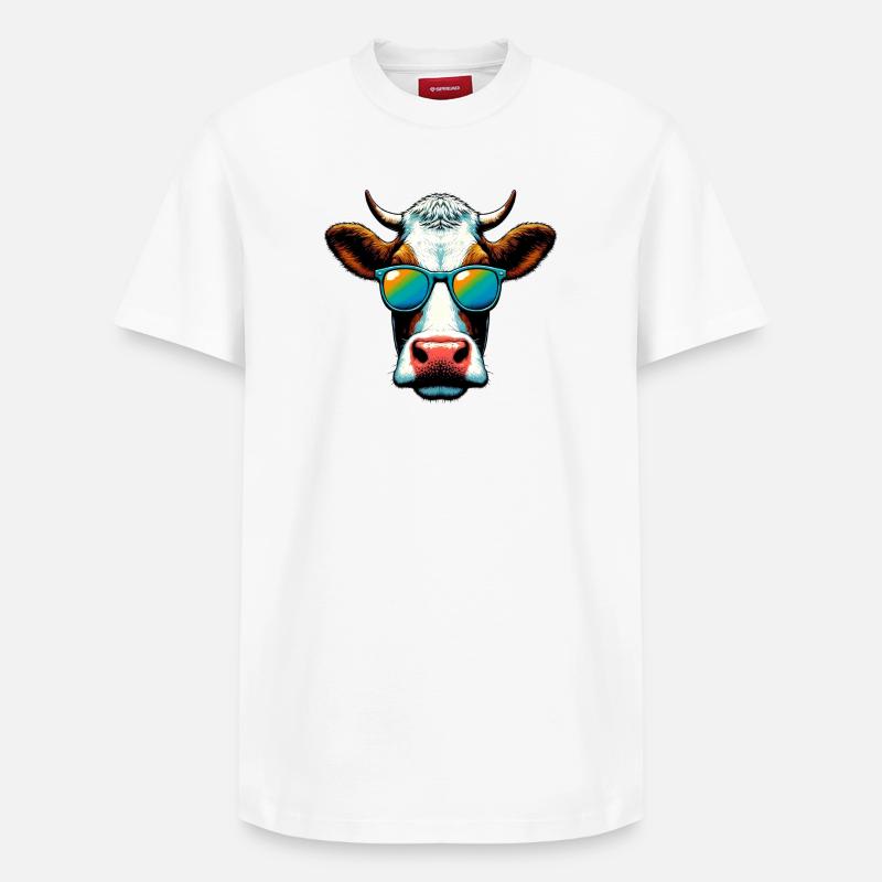 Vache - T-shirt unisexe décontracté en coton Supima – de SPREAD - blanc