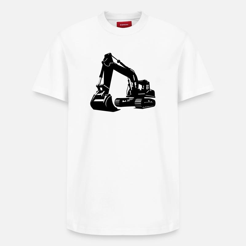 Bagger / excavator - Relaxed Unisex Supima Cotton T-Shirt – von SPREAD - Weiß