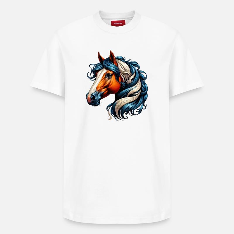 Cheval - T-shirt unisexe décontracté en coton Supima – de SPREAD - blanc