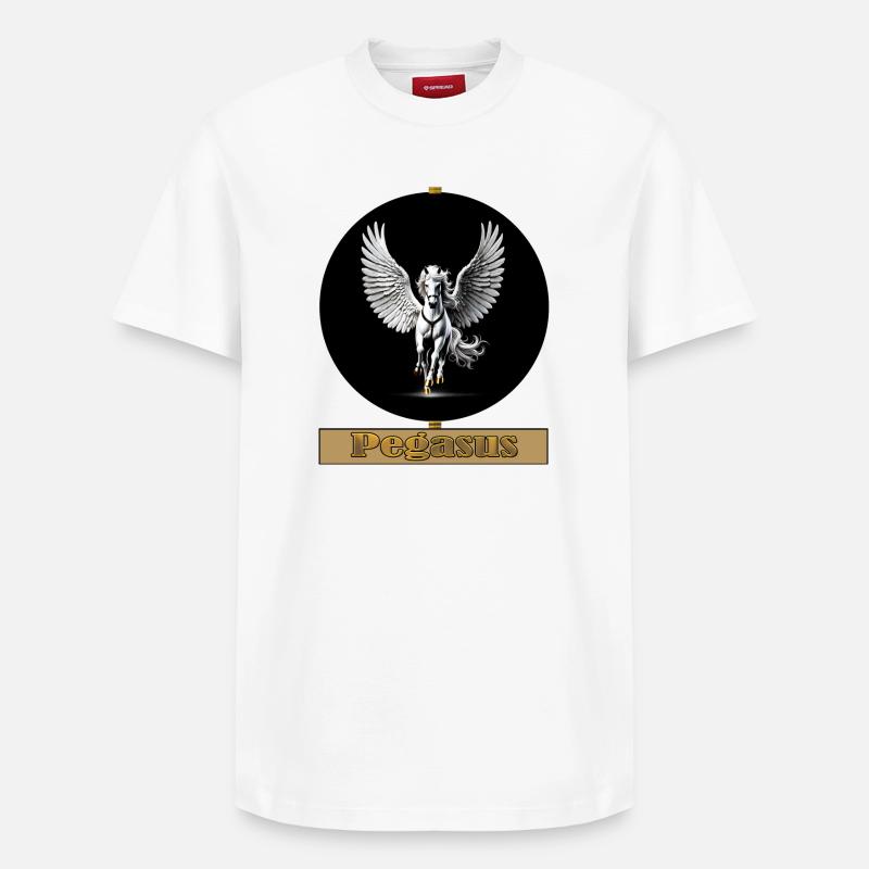 Pégase Coursier ailé - T-shirt unisexe décontracté en coton Supima – de SPREAD - blanc