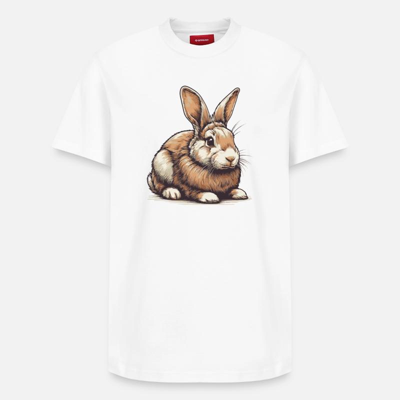 Lapin - T-shirt unisexe décontracté en coton Supima – de SPREAD - blanc