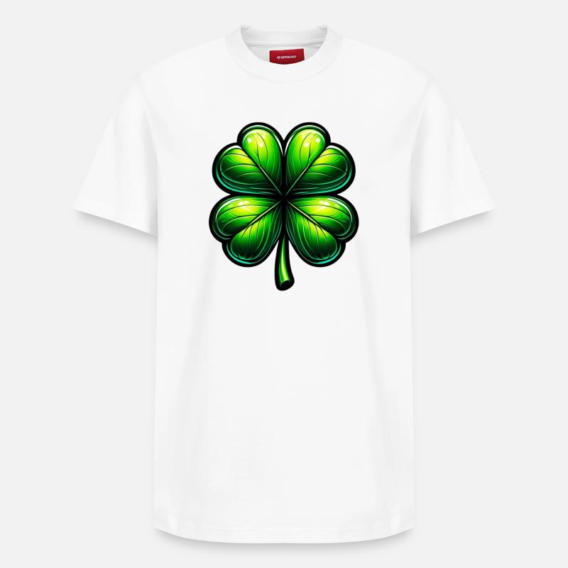 Trèfle à quatre feuilles - T-shirt unisexe décontracté en coton Supima – de SPREAD - blanc