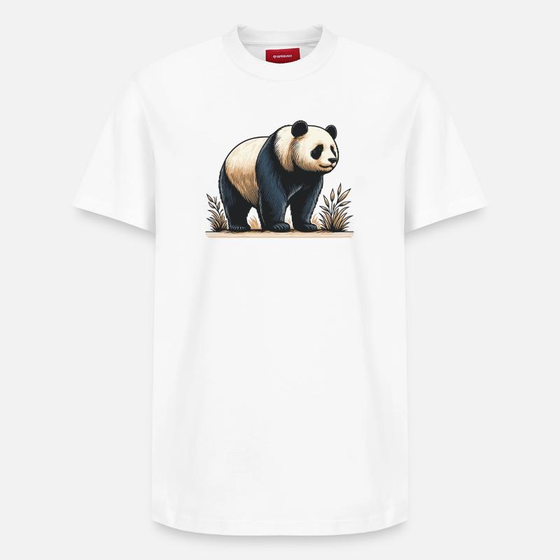 Panda - Relaxed Unisex Supima Cotton T-Shirt – von SPREAD - Weiß