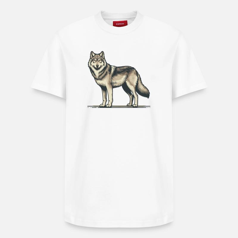 Loup - T-shirt unisexe décontracté en coton Supima – de SPREAD - blanc