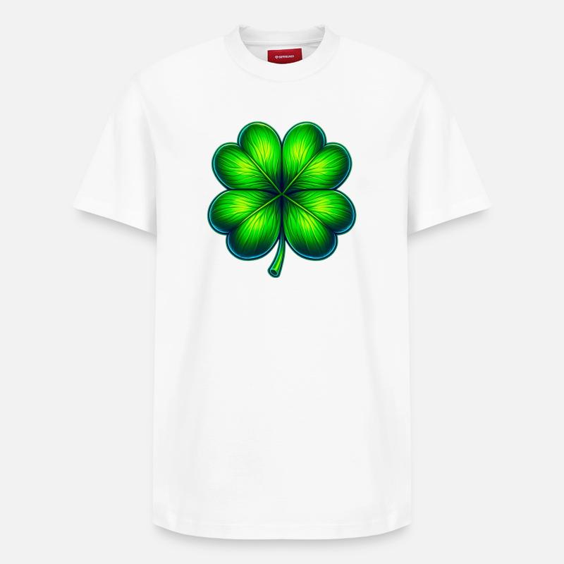 Trèfle à quatre feuilles - T-shirt unisexe décontracté en coton Supima – de SPREAD - blanc