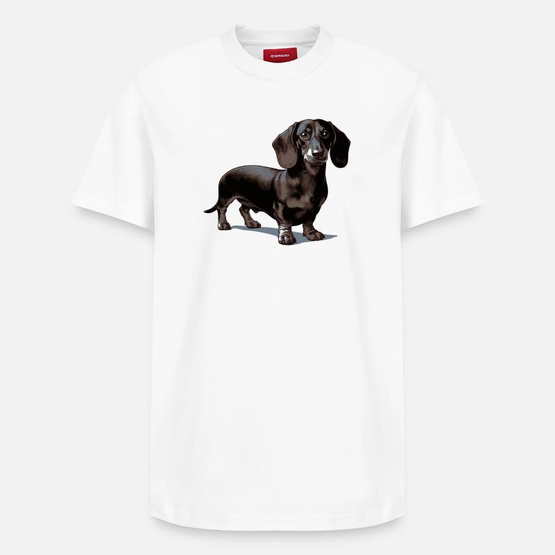 Teckel - T-shirt unisexe décontracté en coton Supima – de SPREAD - blanc