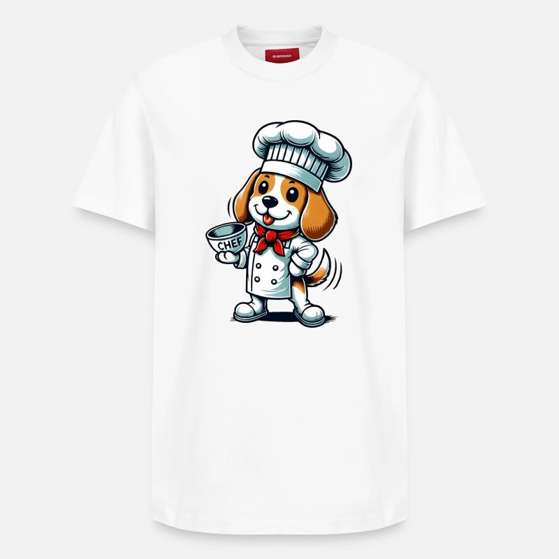 Beagle Cook - T-shirt unisexe décontracté en coton Supima – de SPREAD - blanc