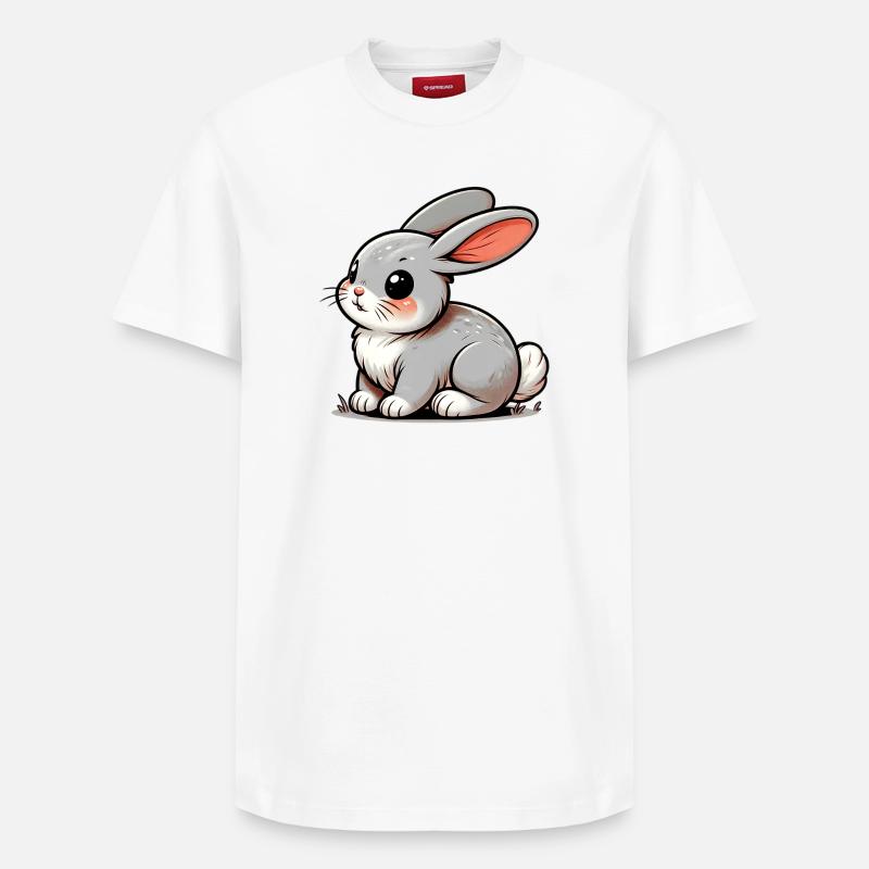 Lapin - T-shirt unisexe décontracté en coton Supima – de SPREAD - blanc