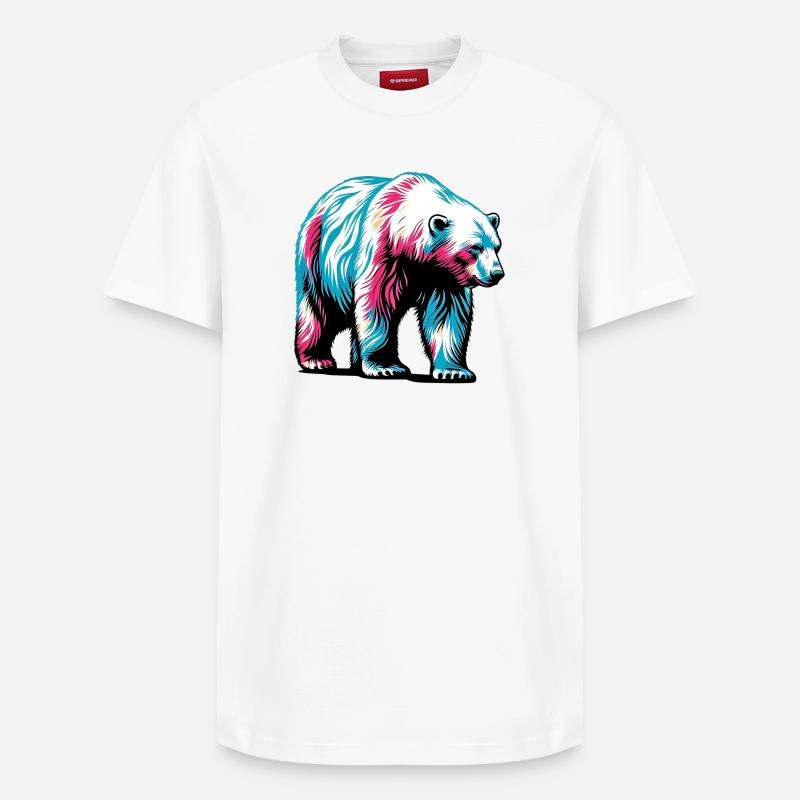 Ours blanc - T-shirt unisexe décontracté en coton Supima – de SPREAD - blanc
