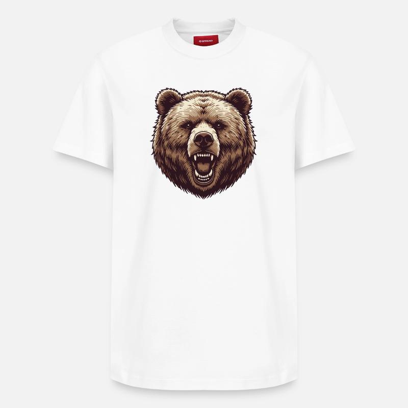 Grizzly - T-shirt unisexe décontracté en coton Supima – de SPREAD - blanc