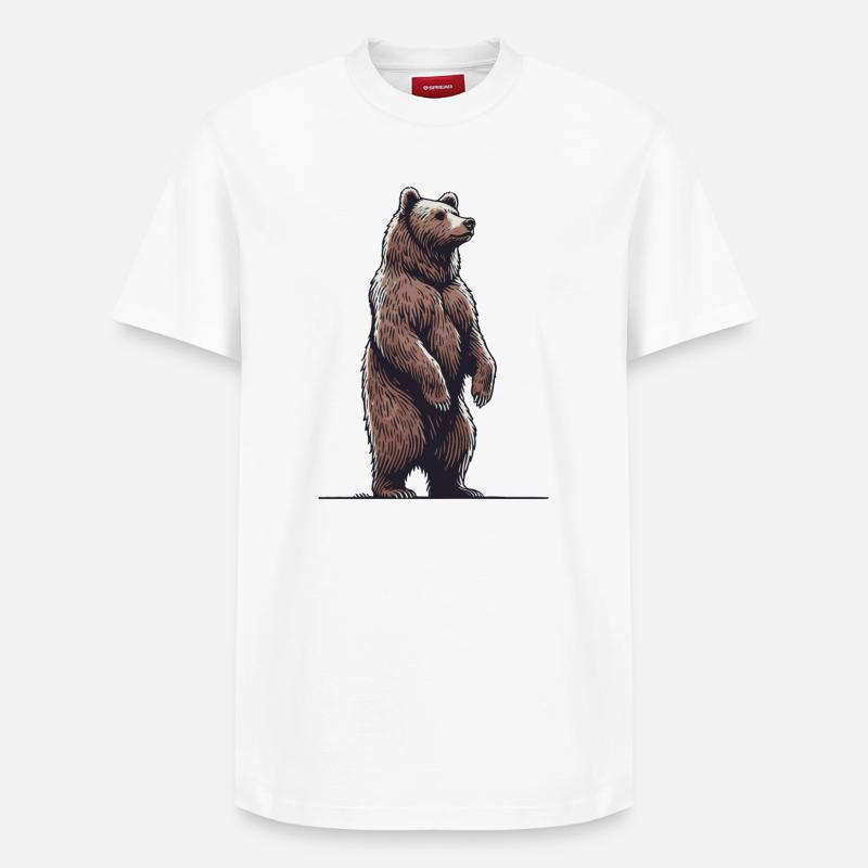 Grizzly - T-shirt unisexe décontracté en coton Supima – de SPREAD - blanc