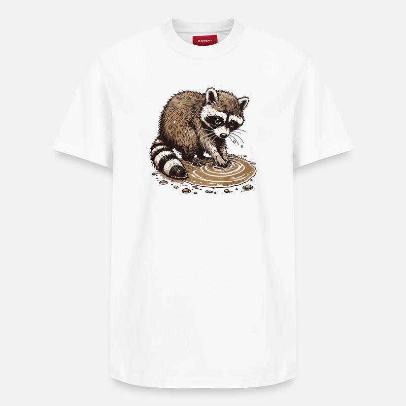 Raton laveur - T-shirt unisexe décontracté en coton Supima – de SPREAD - blanc