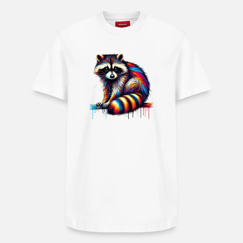 Raton laveur - T-shirt unisexe décontracté en coton Supima – de SPREAD - blanc