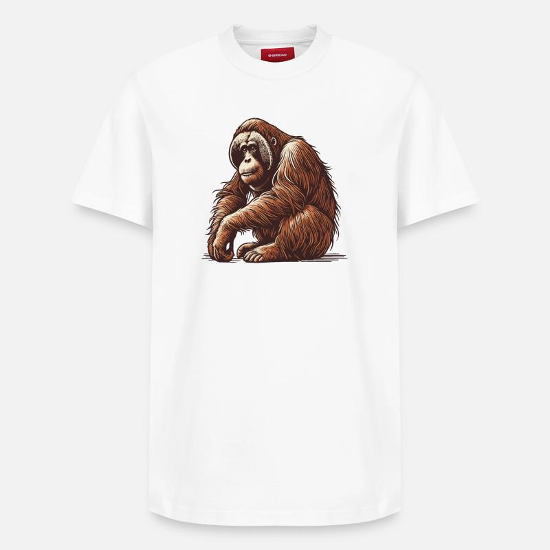 Orang-outan - T-shirt unisexe décontracté en coton Supima – de SPREAD - blanc