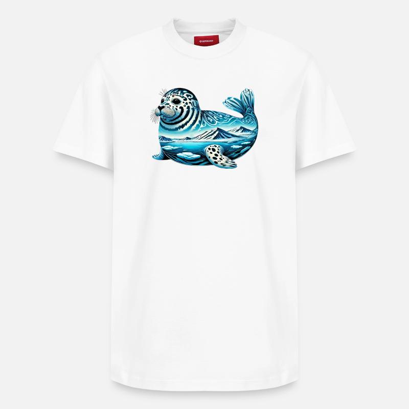 Phoque - T-shirt unisexe décontracté en coton Supima – de SPREAD - blanc