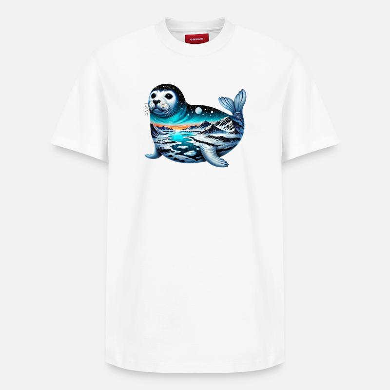 Phoque - T-shirt unisexe décontracté en coton Supima – de SPREAD - blanc