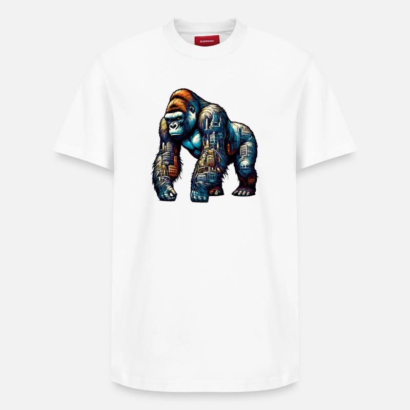Gorille - T-shirt unisexe décontracté en coton Supima – de SPREAD - blanc