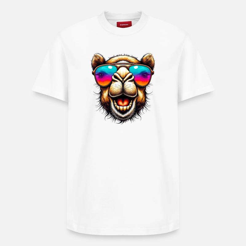 Kamel - Relaxed Unisex Supima Cotton T-Shirt – von SPREAD - Weiß