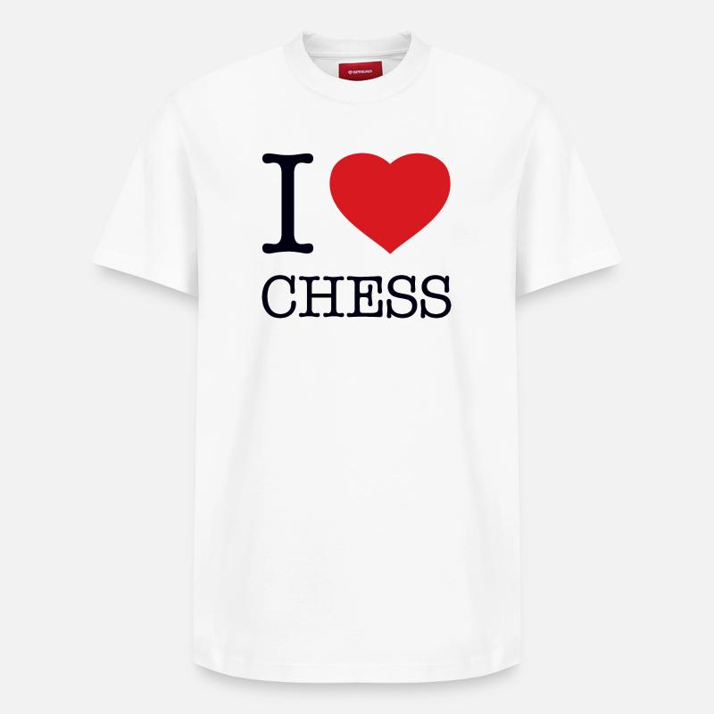 J’ADORE LES ÉCHECS - T-shirt unisexe décontracté en coton Supima – de SPREAD - blanc