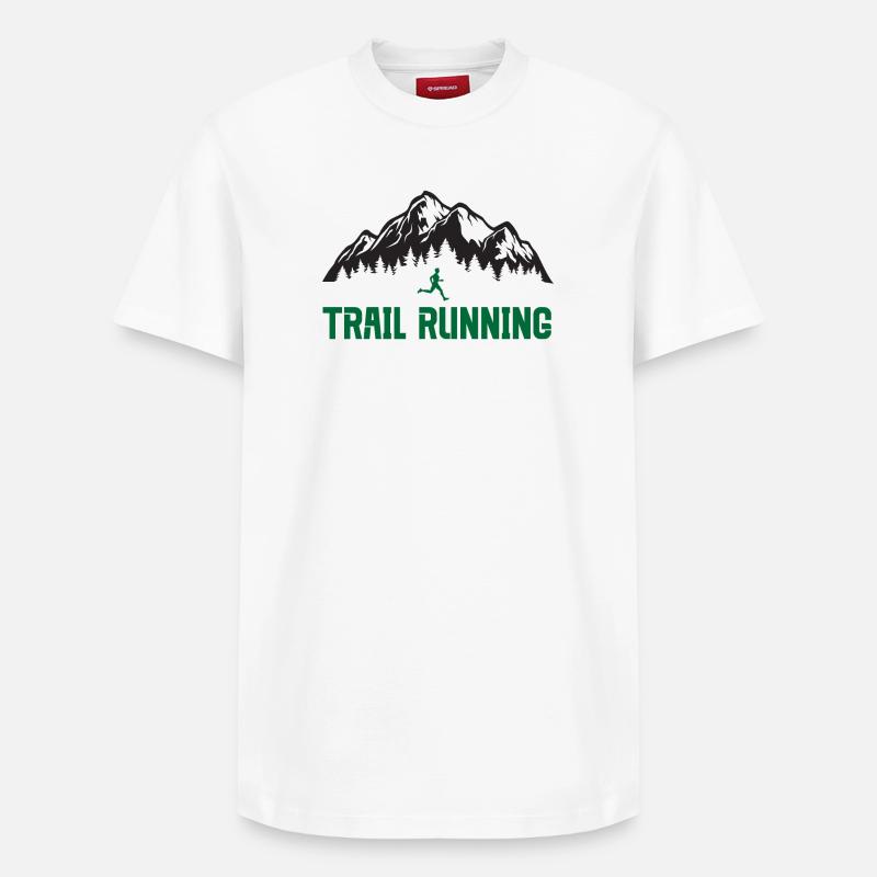 Course sur sentier - T-shirt unisexe décontracté en coton Supima – de SPREAD - blanc