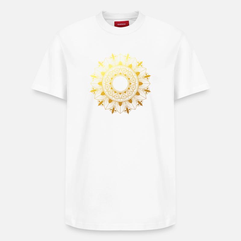 Mandala doré - T-shirt unisexe décontracté en coton Supima – de SPREAD - blanc