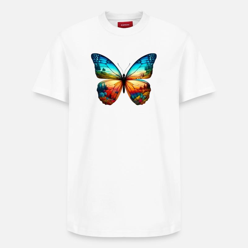 Papillon - T-shirt unisexe décontracté en coton Supima – de SPREAD - blanc