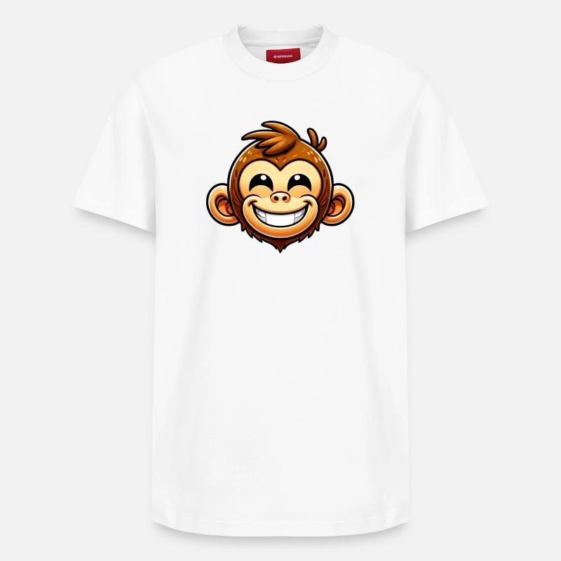 Affe - Relaxed Unisex Supima Cotton T-Shirt – von SPREAD - Weiß